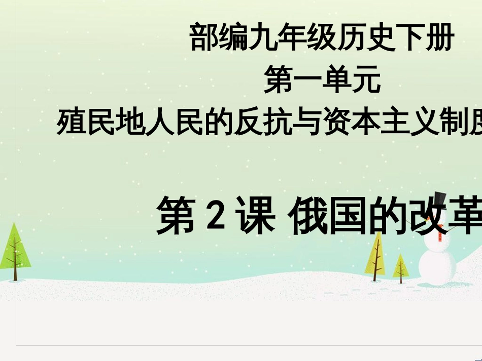 九年级历史下册 第1单元 殖民地人民的反抗与资本主义制度的扩展 第2课 俄国的改革课件6 新人教版_第1页