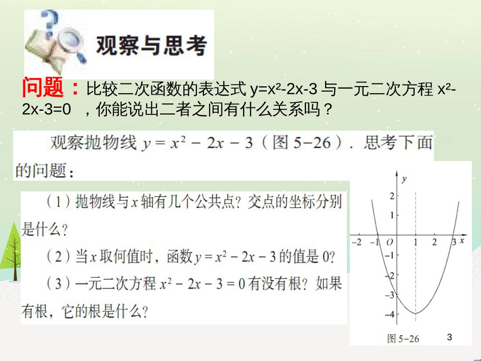 九年级数学下册 5.6 二次函数的图像与一元二次方程课件1 （新版）青岛版_第3页