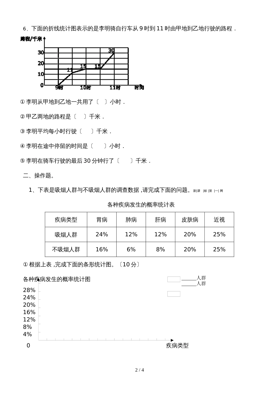 六年级上册数学试题－第5单元数据处理北师大版_第2页