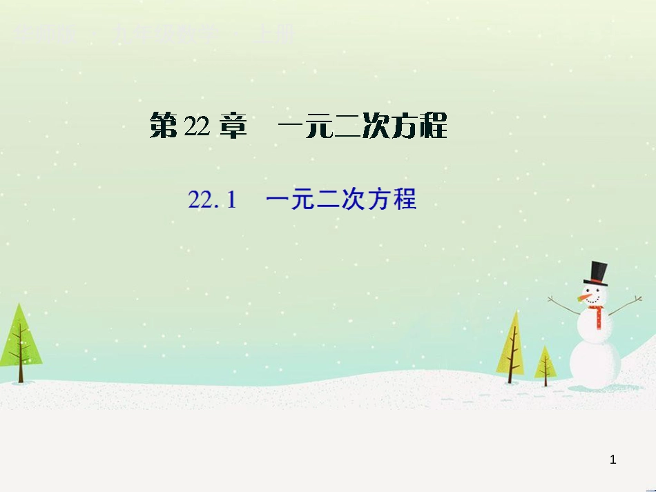 九年级数学上册 第22章 一元二次方程 22.1 一元二次方程授课课件 （新版）华东师大版_第1页