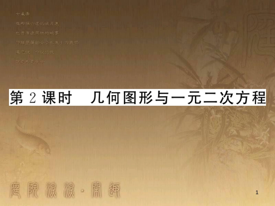 九年级数学上册 第2章 一元二次方程 2.5.2 几何图形与一元二次方程习题课件 （新版）湘教版_第1页