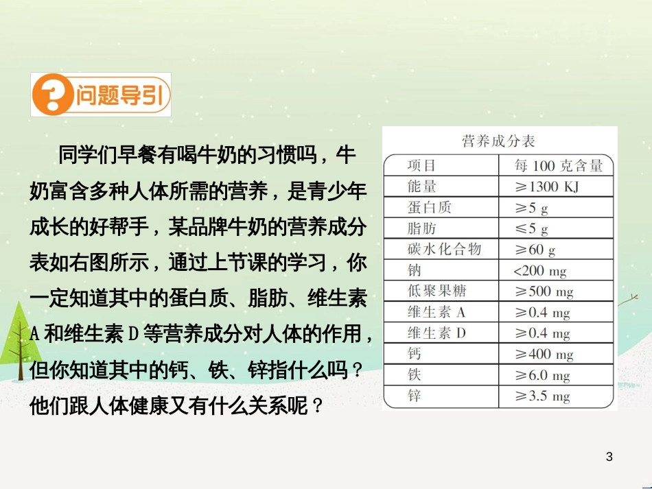 九年级化学下册 第十二单元 化学与生活 课题2 化学元素与人体健康高效课堂课件 （新版）新人教版_第3页