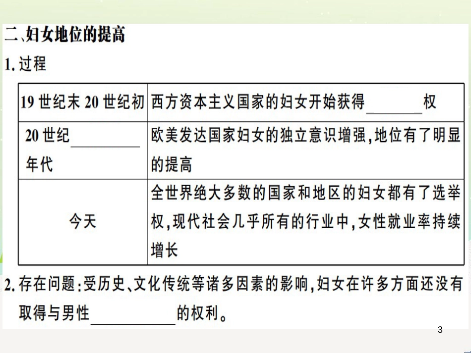 九年级历史下册 第六单元 冷战结束后的世界 第22课 不断发展的现代社会习题课件 新人教版_第3页