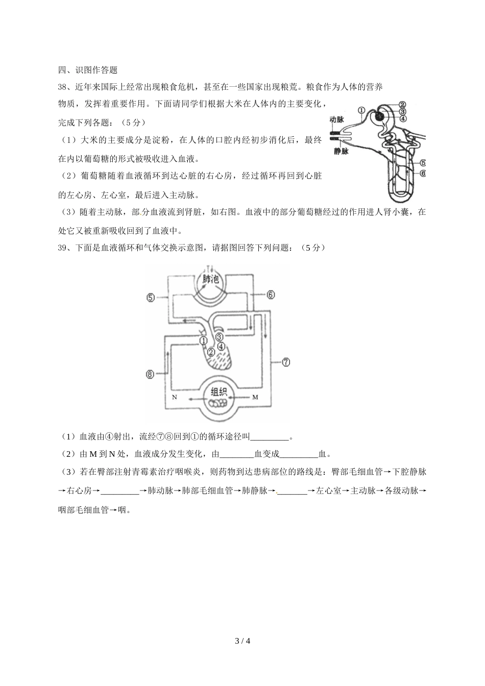 江苏省如皋市白蒲镇初级中学等四校八年级上期第一次学情检测综合生物试题_第3页