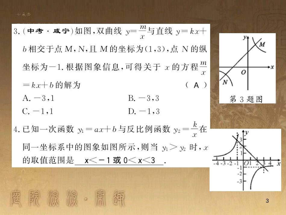 九年级数学上册 专题一 与反比例函数有关的问题课件 （新版）湘教版_第3页