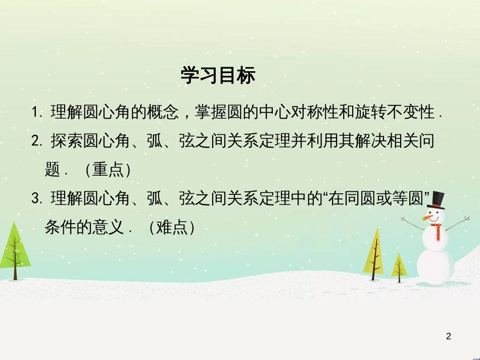 九年级数学上册 24.1.3 弧、弦、圆心角课件 （新版）新人教版_第2页