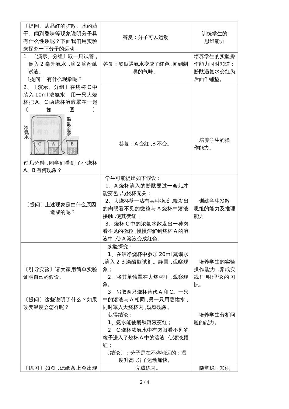 九年级化学上册分子和原子的教学设计教案人教新课标版_第2页