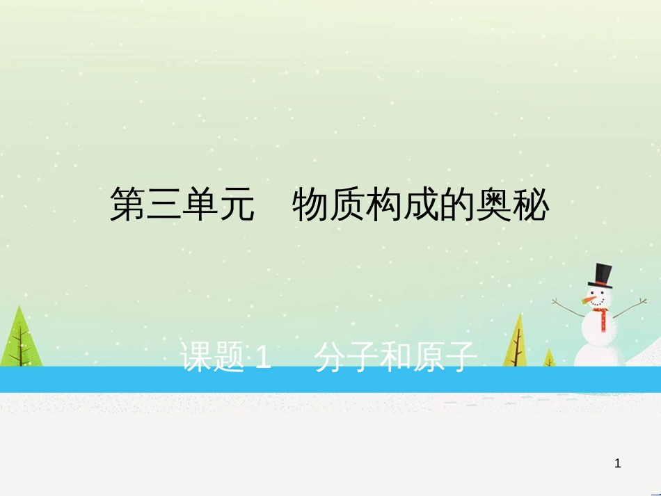 九年级化学上册 第3单元 物质构成的奥秘 课题1 分子和原子综合提升练习课件 （新版）新人教版_第1页