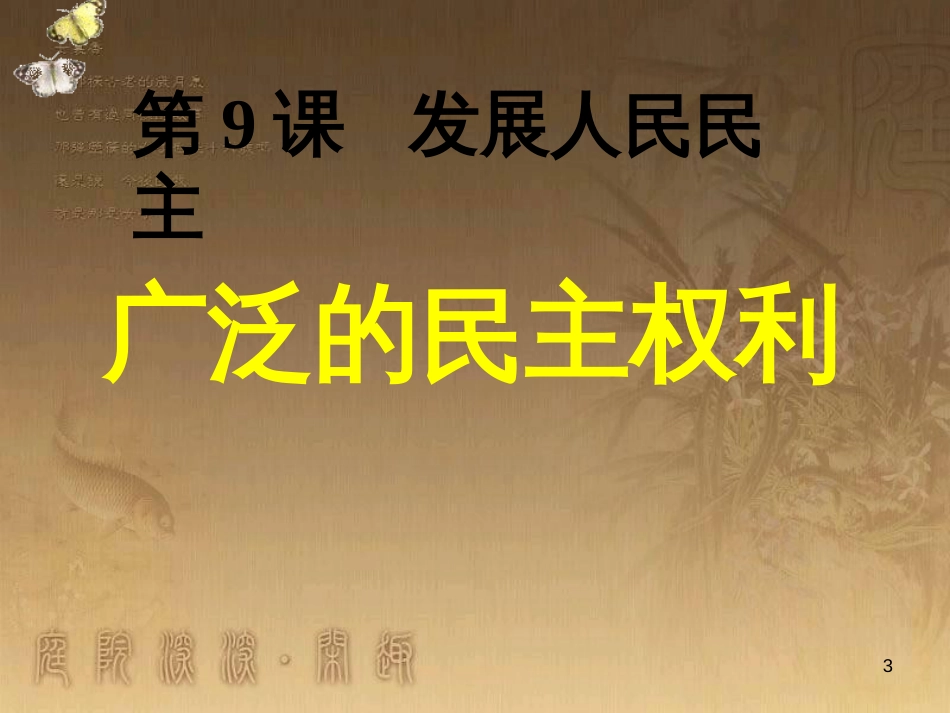 九年级政治全册 第四单元 情系祖国 第9课 发展人民民主 第2框 广泛的民主权利课件 苏教版 (1)_第3页