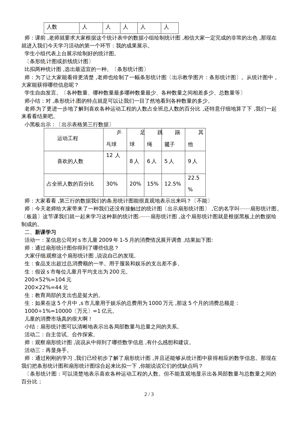 六年级上册数学教案4.19《扇形统计图》∣浙教版_第2页