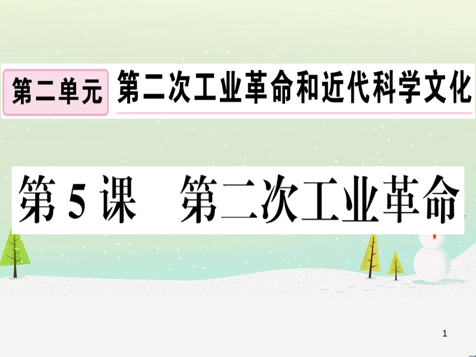 九年级历史下册 第二单元 第二次工业革命和近代科学文化 第5课 第二次工业革命习题课件 新人教版_第1页