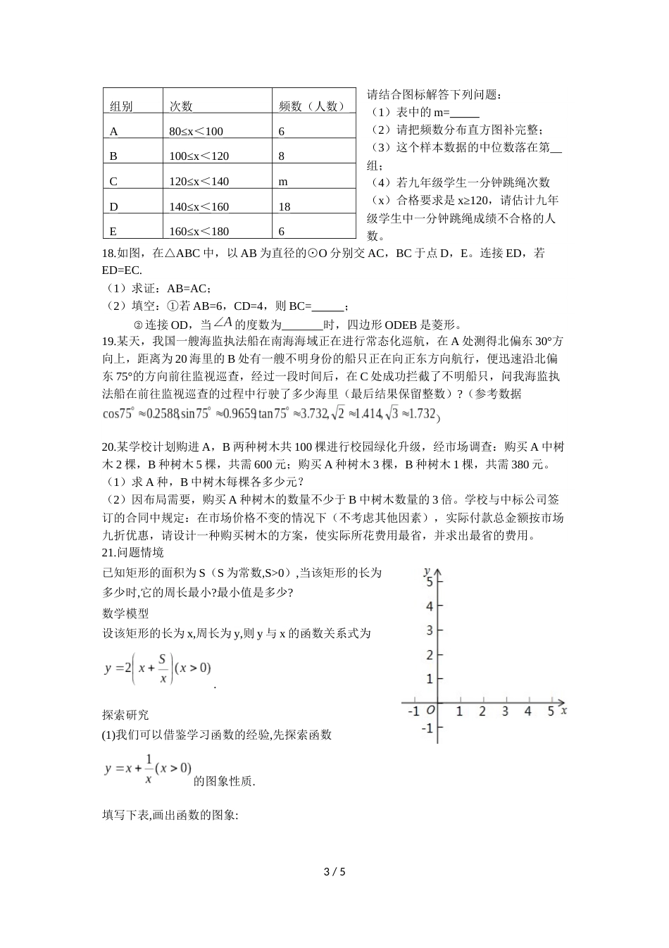 焦作市九年级第一次联合质量抽测试卷（无答案）_第3页