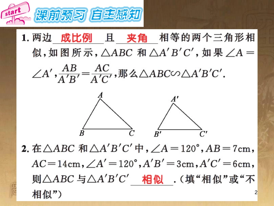 课时夺冠九年级数学上册 3.4.1 相似三角形的判定定理（第3课时）习题集训课件 （新版）湘教版_第2页