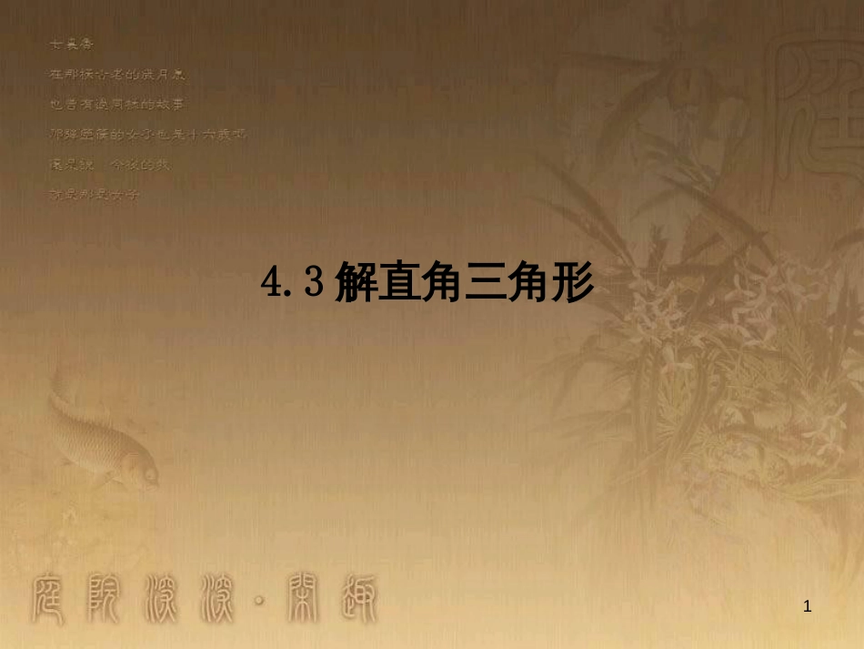 课时夺冠九年级数学上册 4.3 解直角三角形课时提升课件 （新版）湘教版_第1页