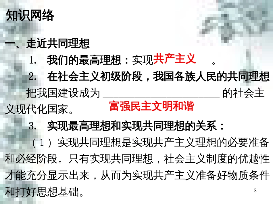 九年级政治全册 第四单元 第九课 实现我们的共同理想 第一框 我们的共同理想课件 新人教版 (1)_第3页