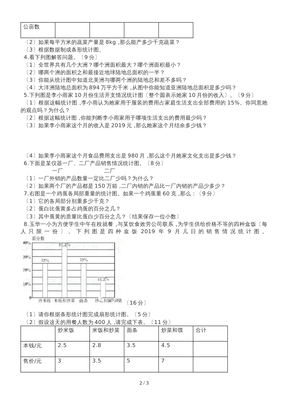 六年级下册数学单元测试第一单元检测卷 苏教版_第2页