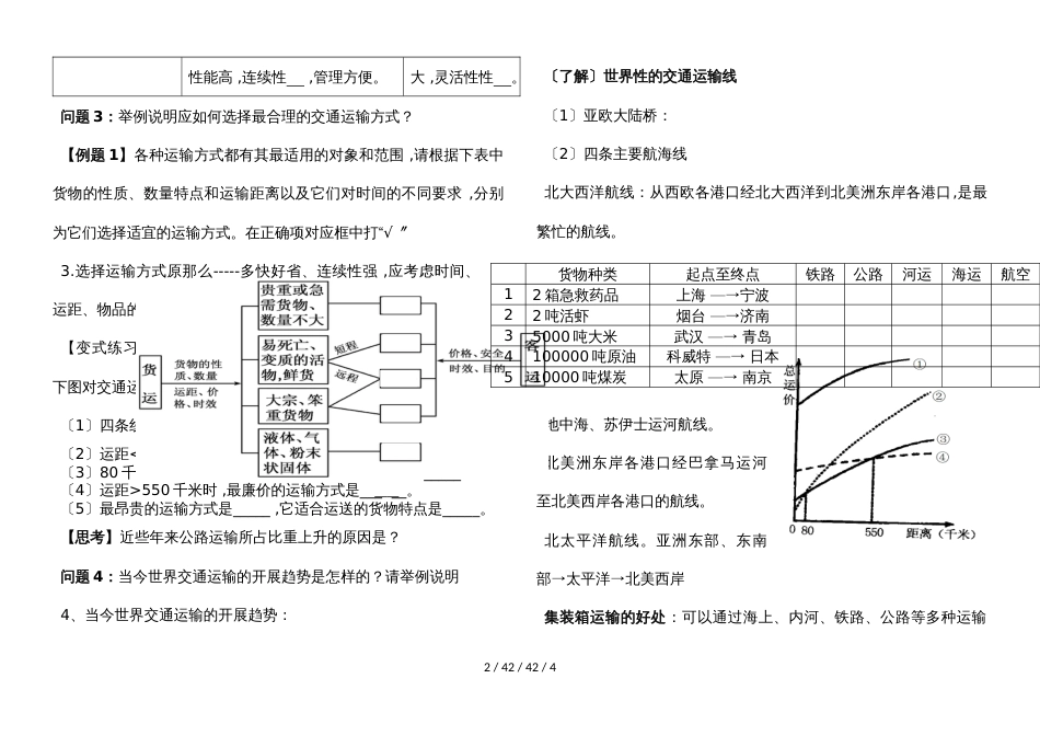 鲁教版高中地理必修二第四单元第1节《人类活动地域联系的主要方式》学案_第2页