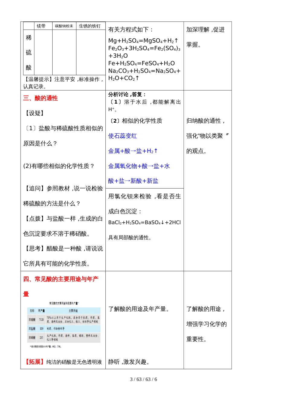 鲁教版九年级化学全册7.1酸及其性质（第二课时）教案_第3页