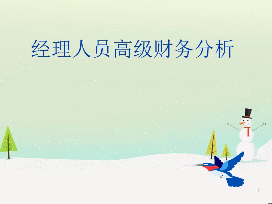 公司经理人员高级财务分析_第1页