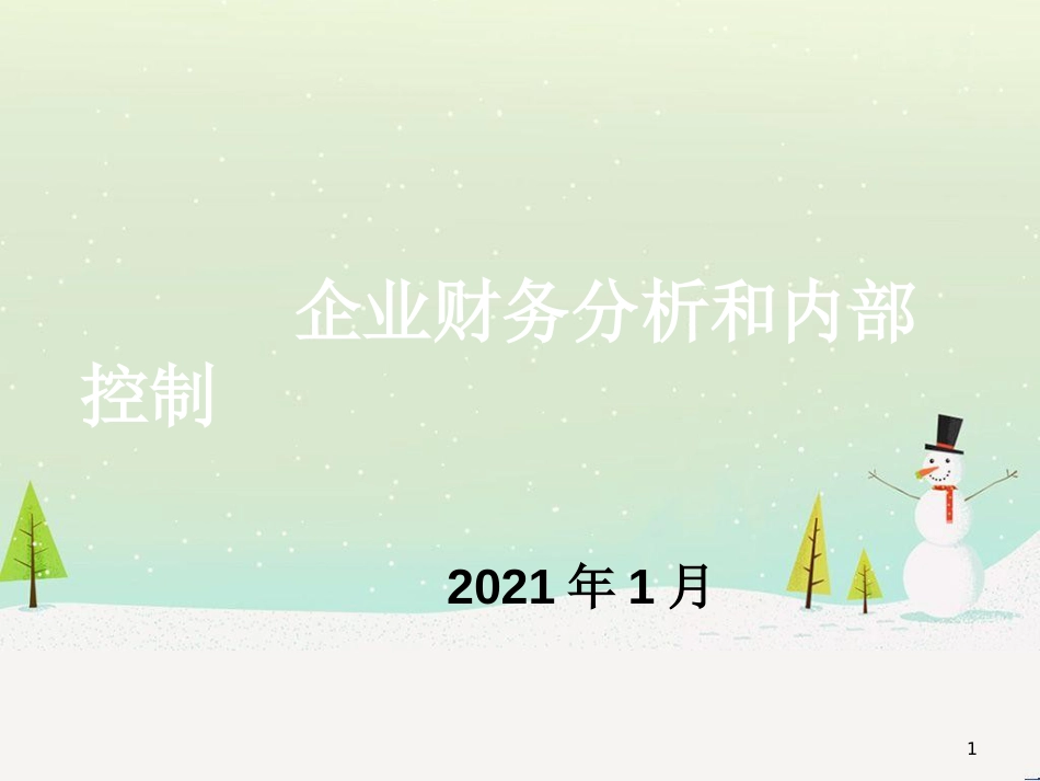 企业财务分析和内部控制讲义_第1页