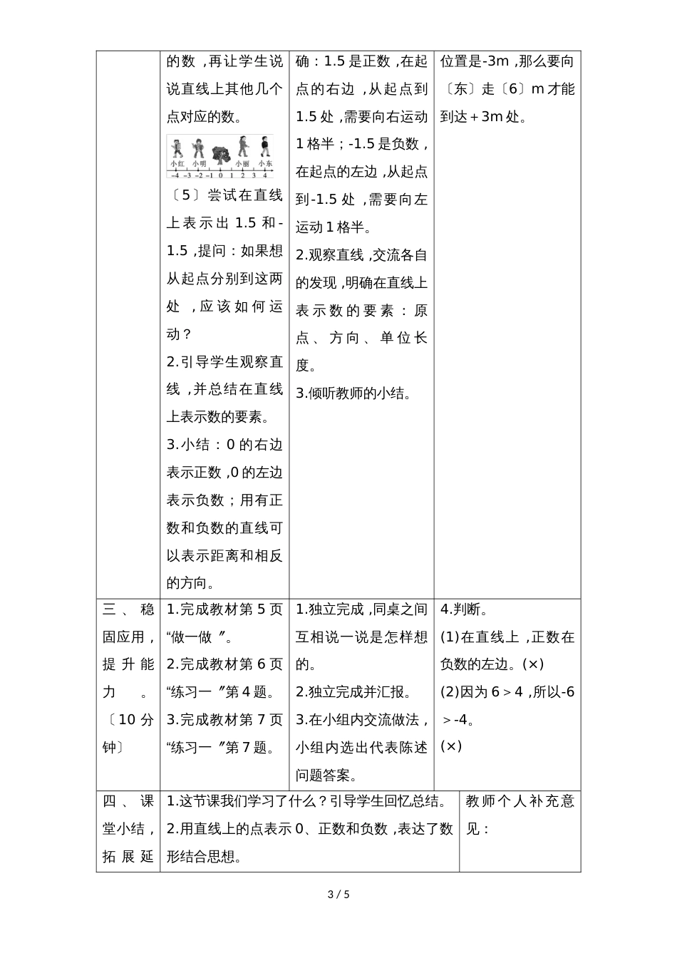 六年级下册数学教案第一单元 课时2 在直线上表示数_人教新课标（）_第3页