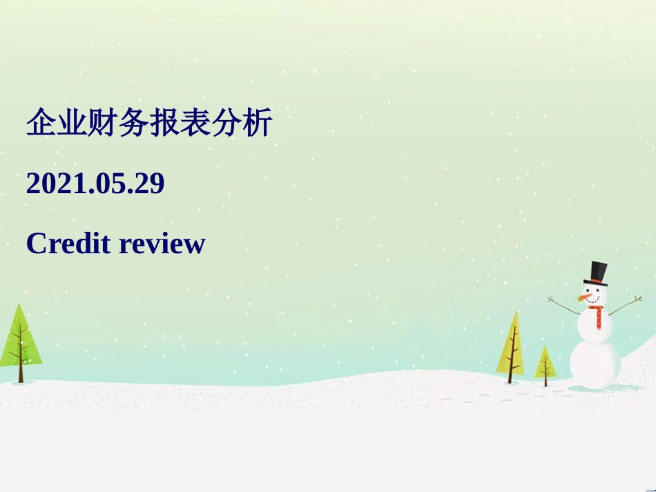 企业财务报表分析-四大会计师事务所财务会计基础培训材料_第1页