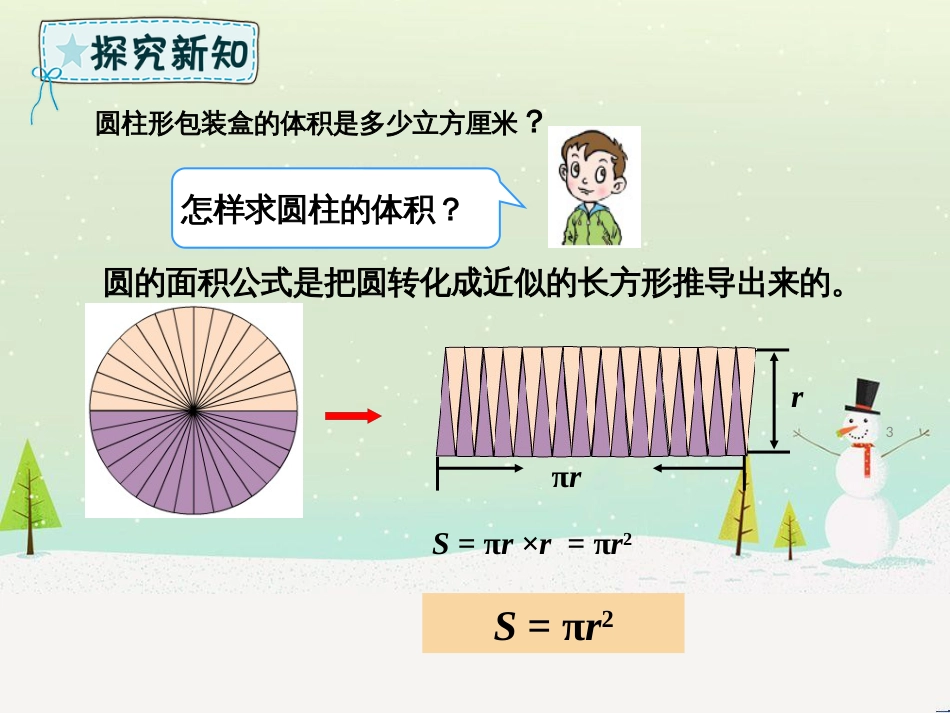 六年级数学下册 第2单元 冰淇淋盒有多大—圆柱和圆锥 2.3.1 圆柱的体积课件 青岛版六三制_第3页