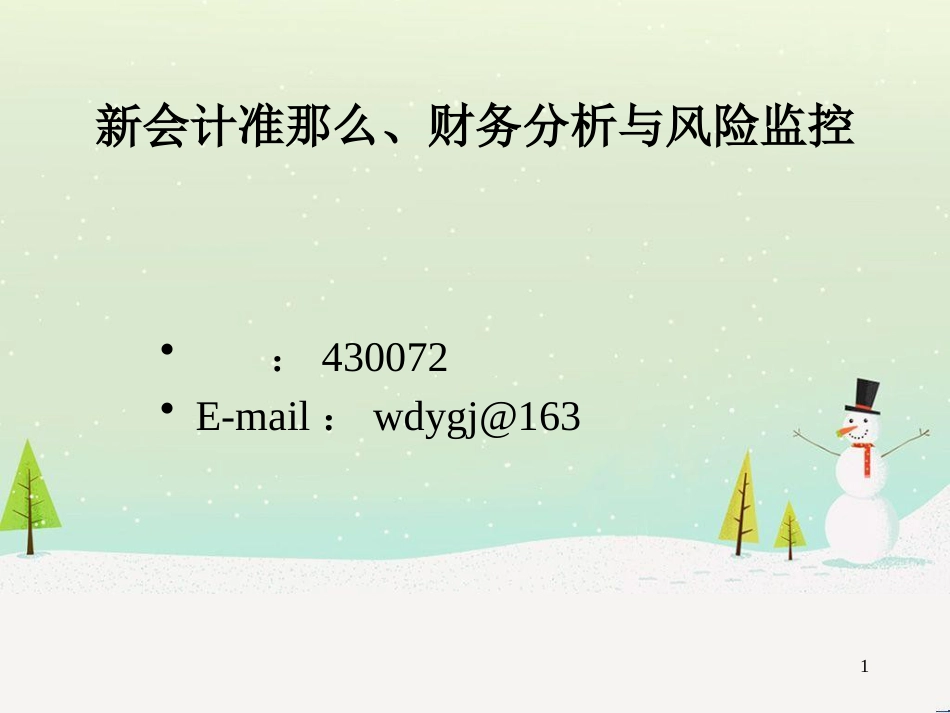 新会计准则、财务分析与风险监控概述_第1页