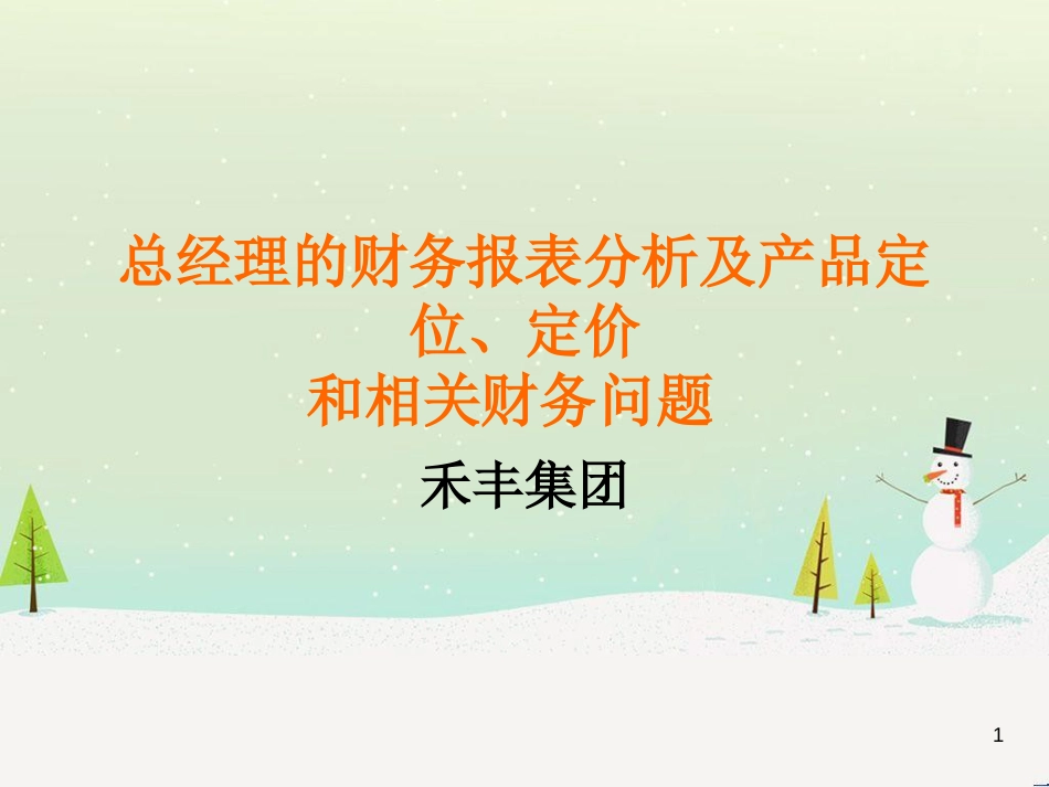 总经理的财务报表分析及产品定位、定价和相关财务问题_第1页