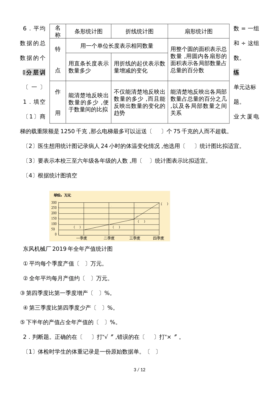 六年级下册数学学案第五单元 总复习 西师大版_第3页