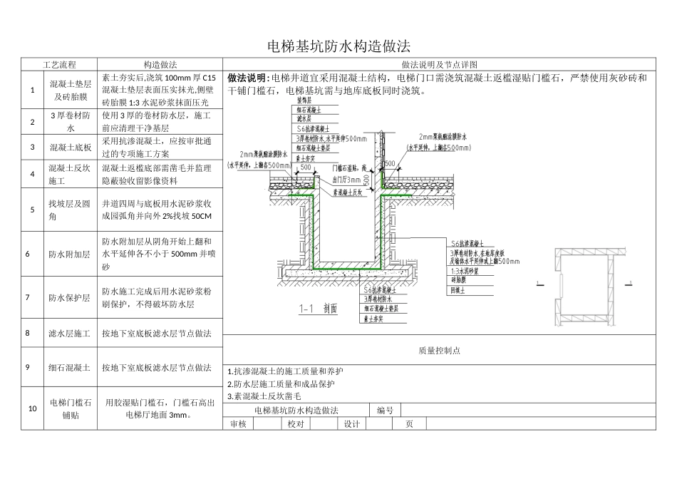 电梯基坑防渗漏做法_第1页