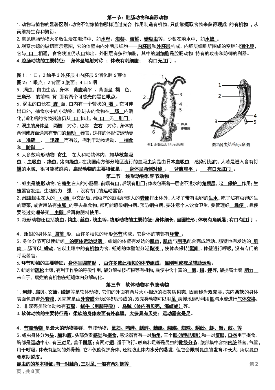 初中人教版生物八年级生物上册知识点总结_第3页