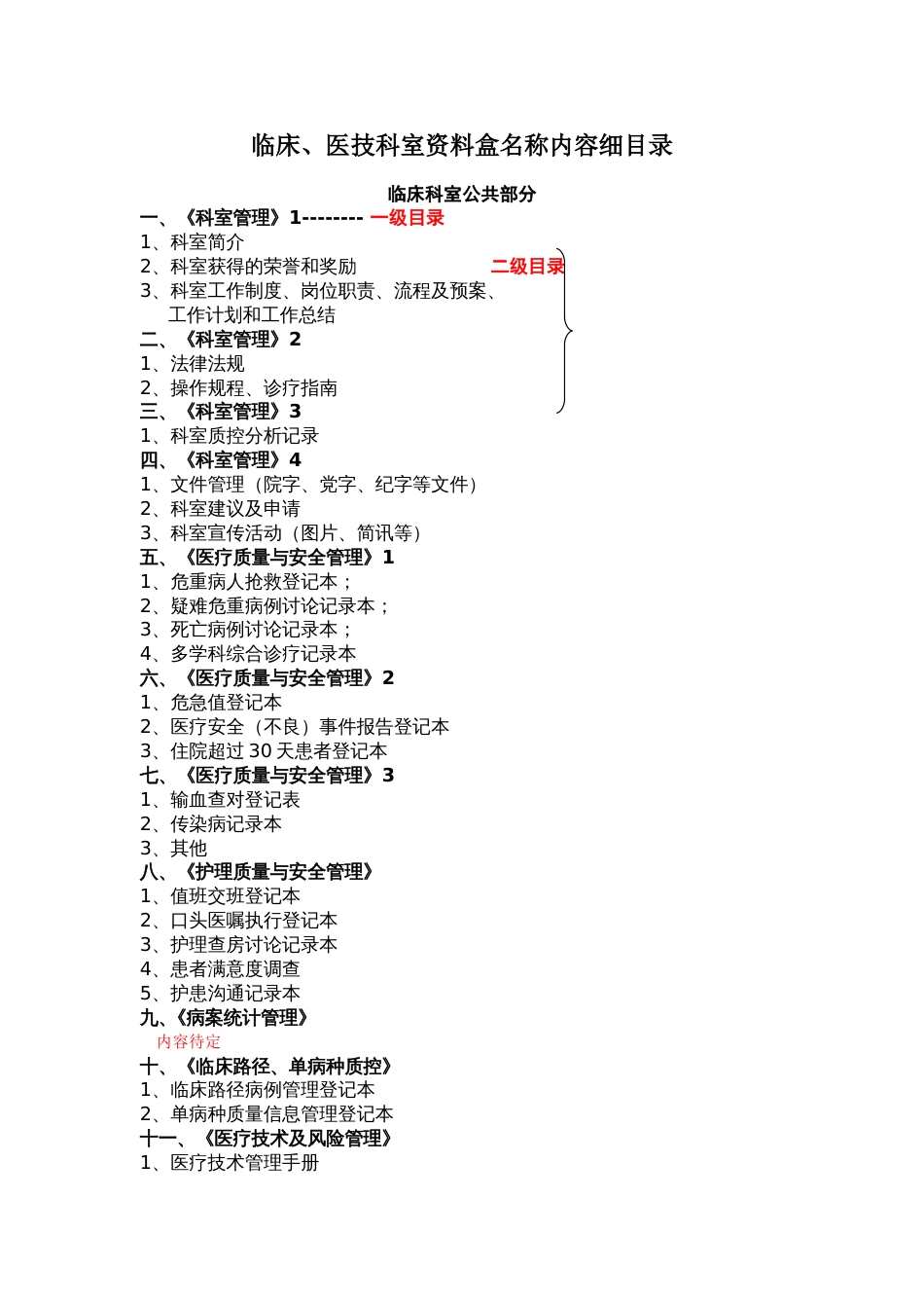 二级综合医院评审资料盒目录[共6页]_第1页