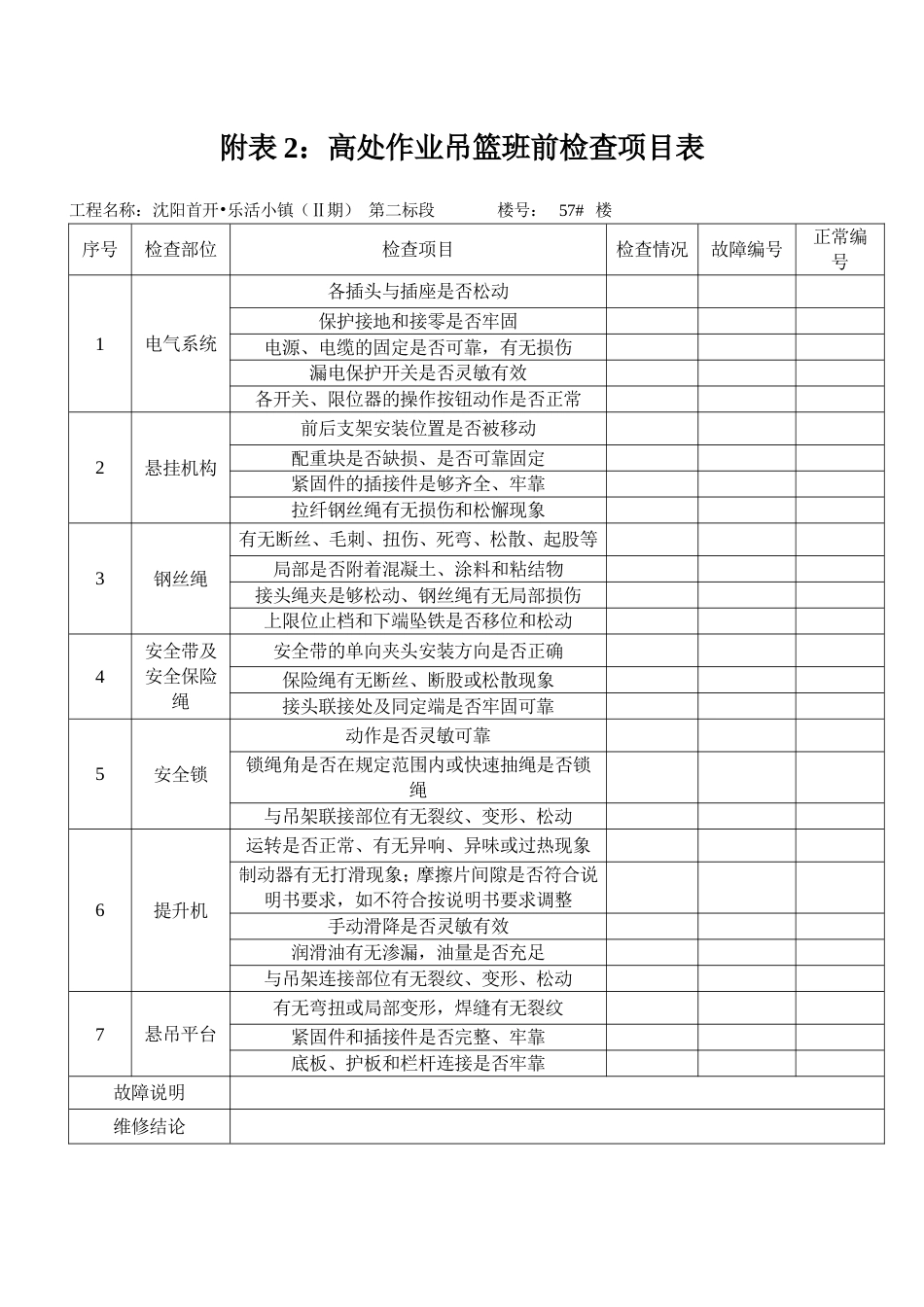 吊篮每日检查表[共2页][共2页]_第1页