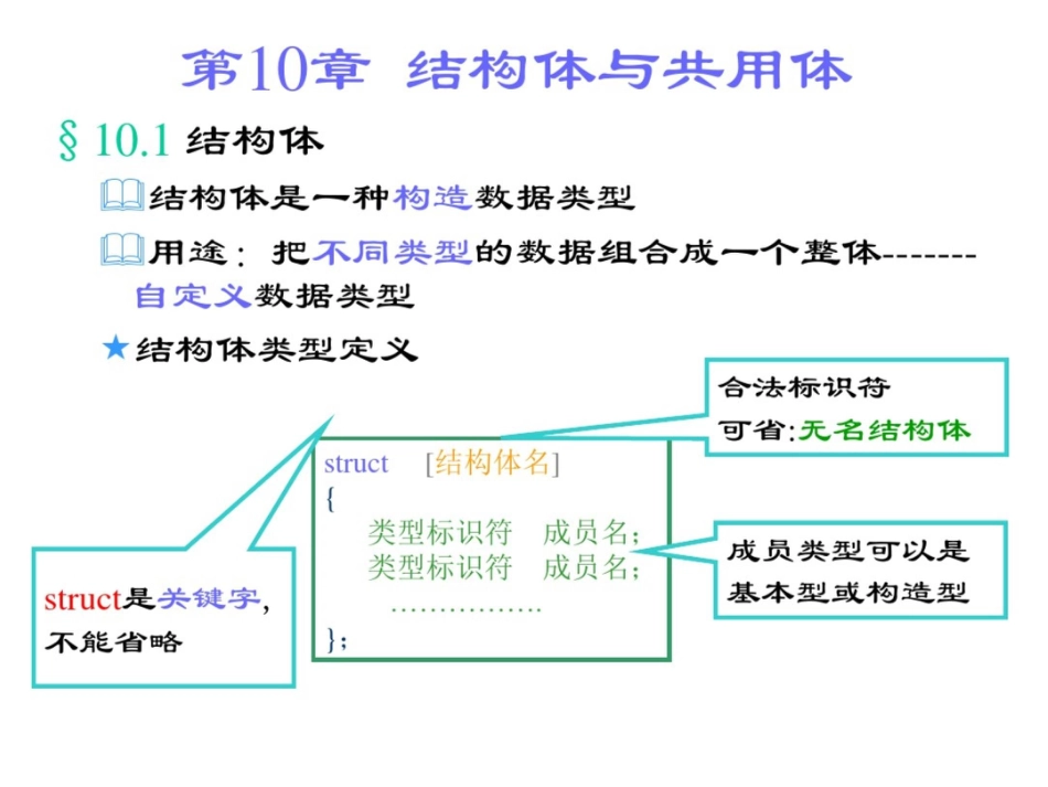 第10章结构体ppt课件_第1页