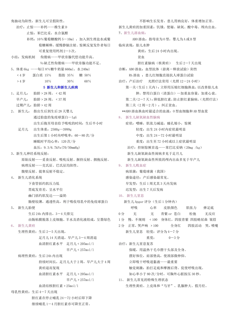 儿科知识点总结[共10页]_第2页