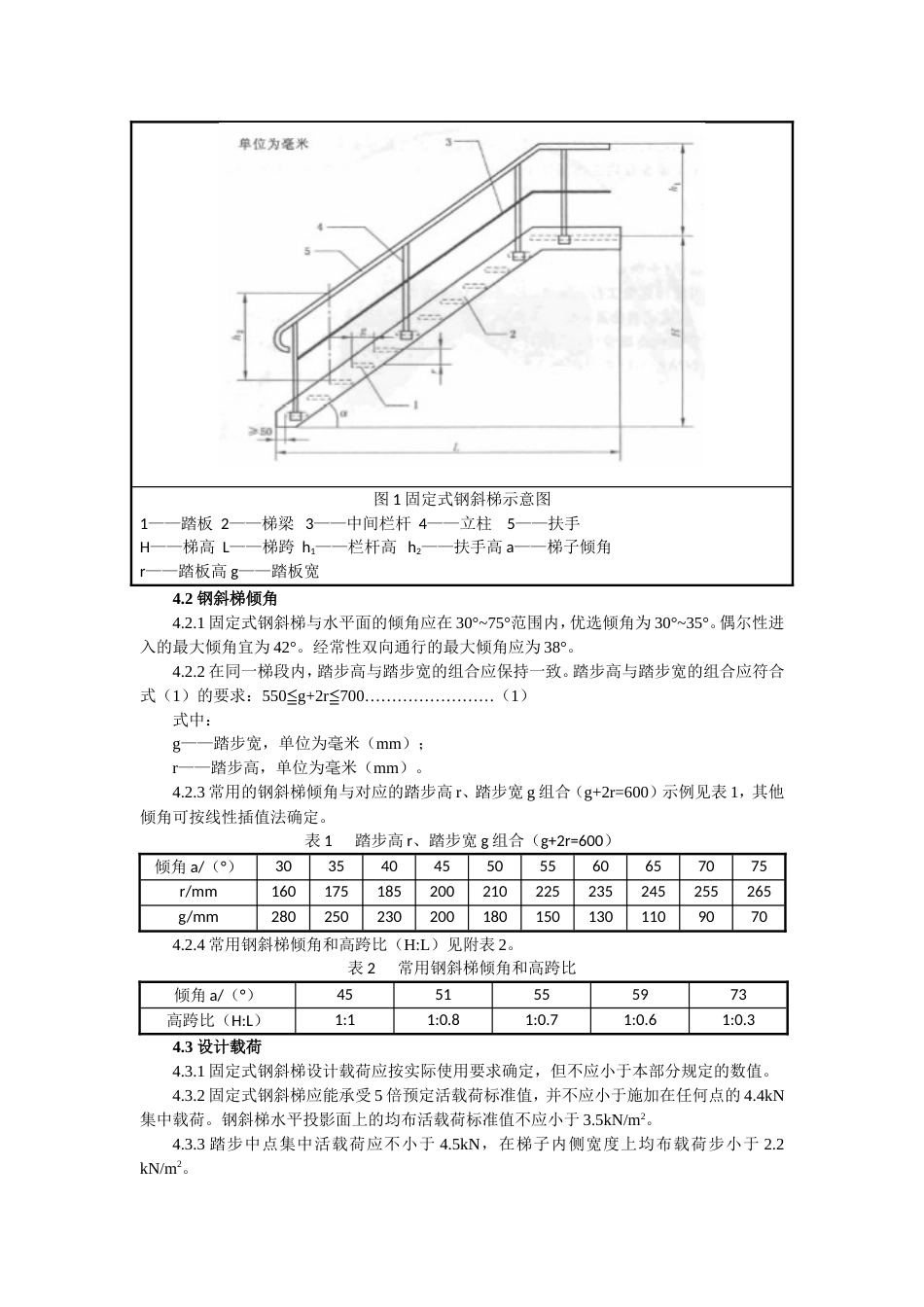 固定式钢梯及平台安全要求GB4053.22009第2部分钢斜梯1范围本_第2页