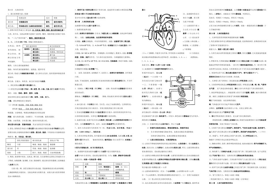 北师大版七年级生物下册知识点汇总[共2页]_第1页
