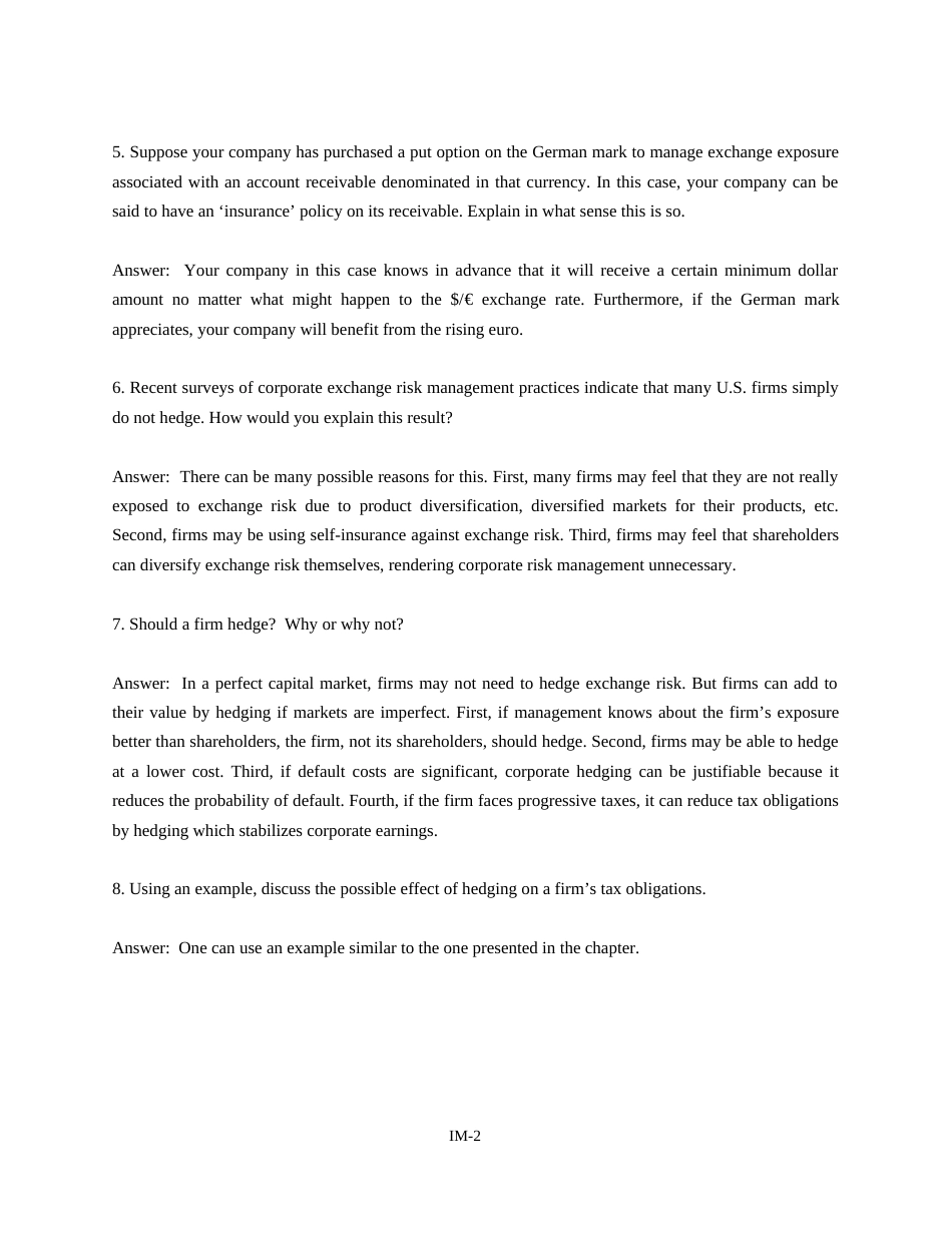 国际财务管理课后习题答案chapter8_第2页