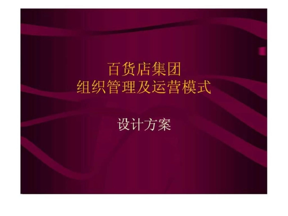 百货店集团组织管理及运营模式文档资料_第1页