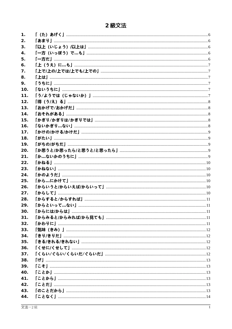 日语2级文法大全_第1页