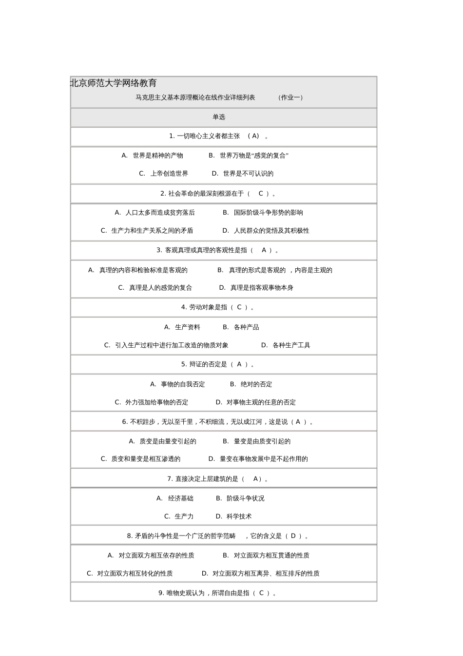 北京师范大学马克思主义基本原理概论作业答案三篇全[共15页][共15页]_第1页