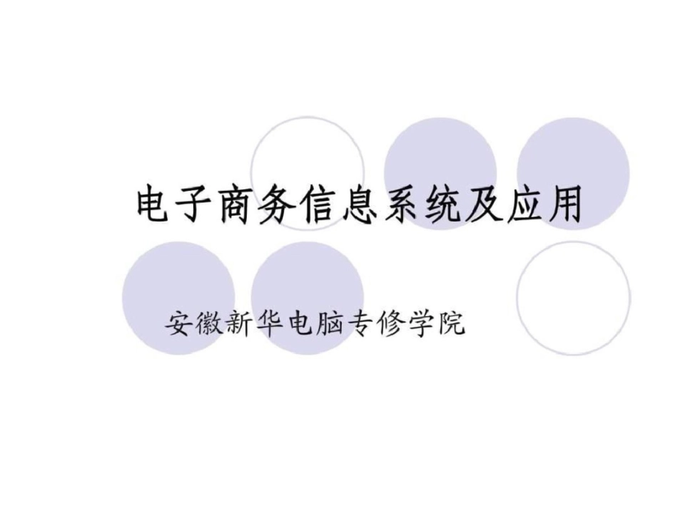 电子商务信息系统及应用文档资料_第1页