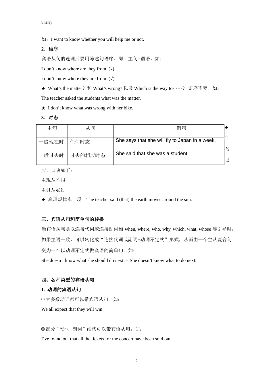 宾语从句讲义练习及答案新_第2页