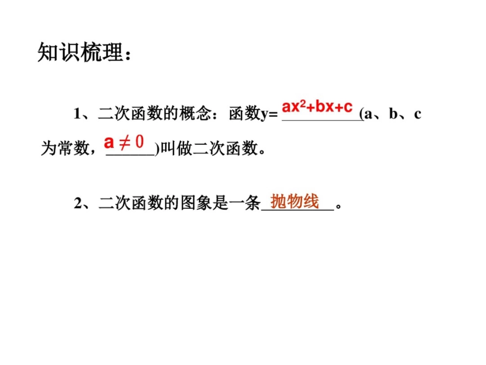 第21章二次函数复习【沪科版版】【课件】_第2页