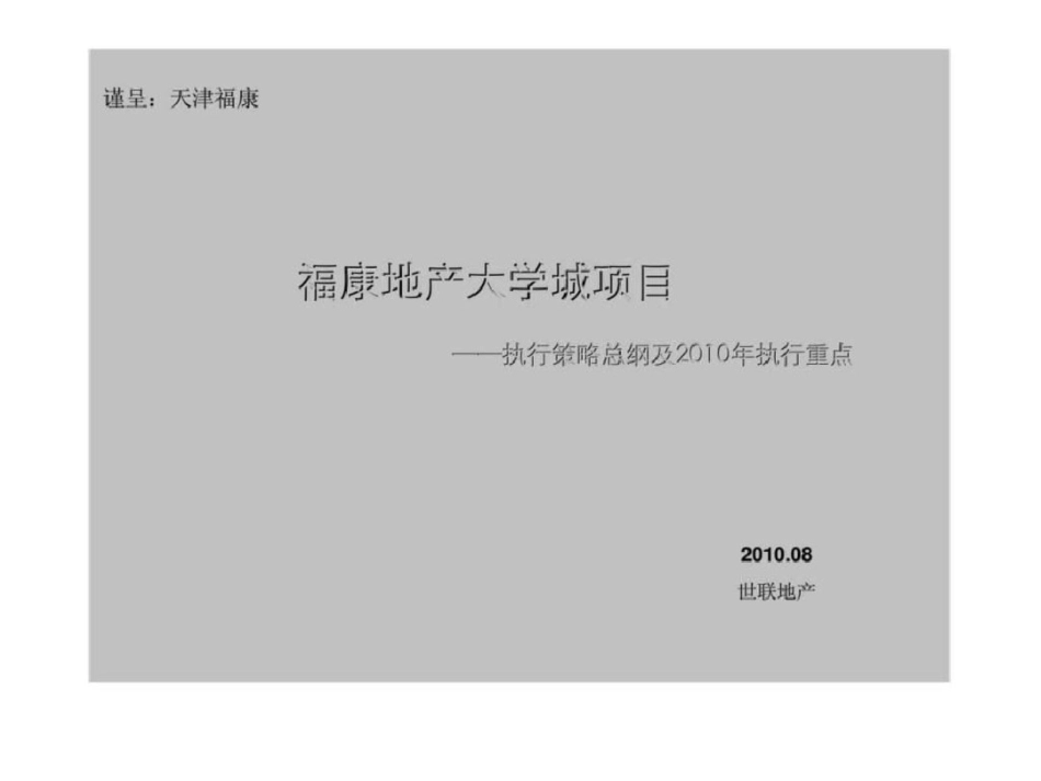 福康地产大学城项目执行策略总纲及执行重点文档资料_第1页