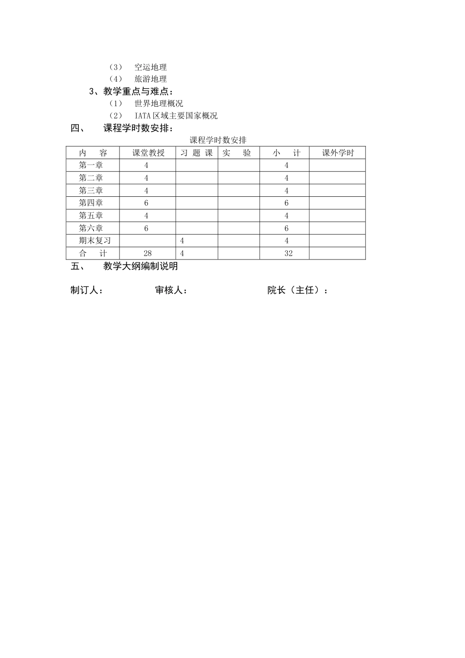 航空运输地理教学大纲_第3页