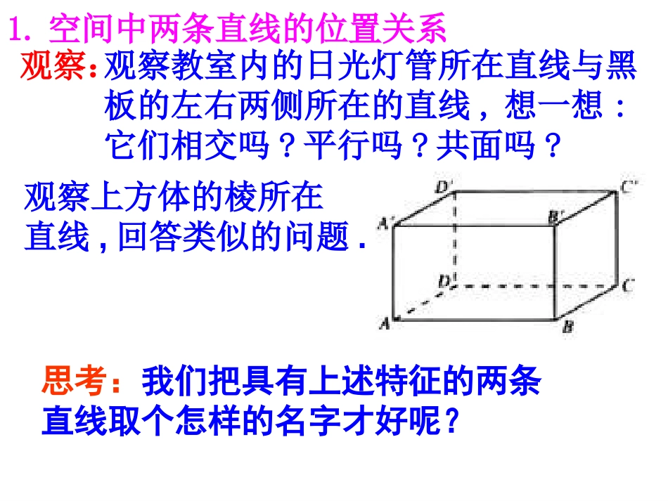 公开课课件;空间中直线与直线之间的位置关系[共33页]_第3页