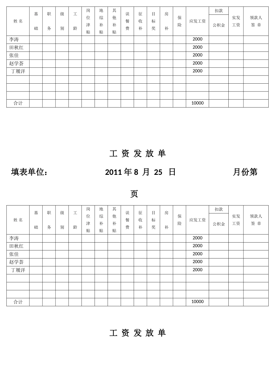 工资发放单凭证式_第3页