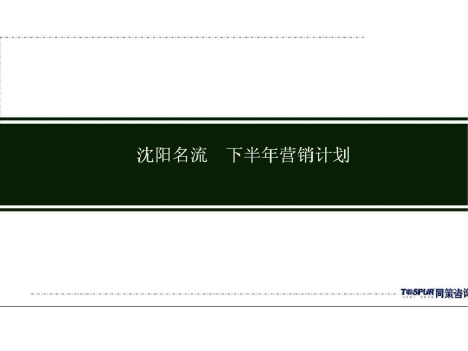 沈阳名流公馆洋房项目营销计划_第1页